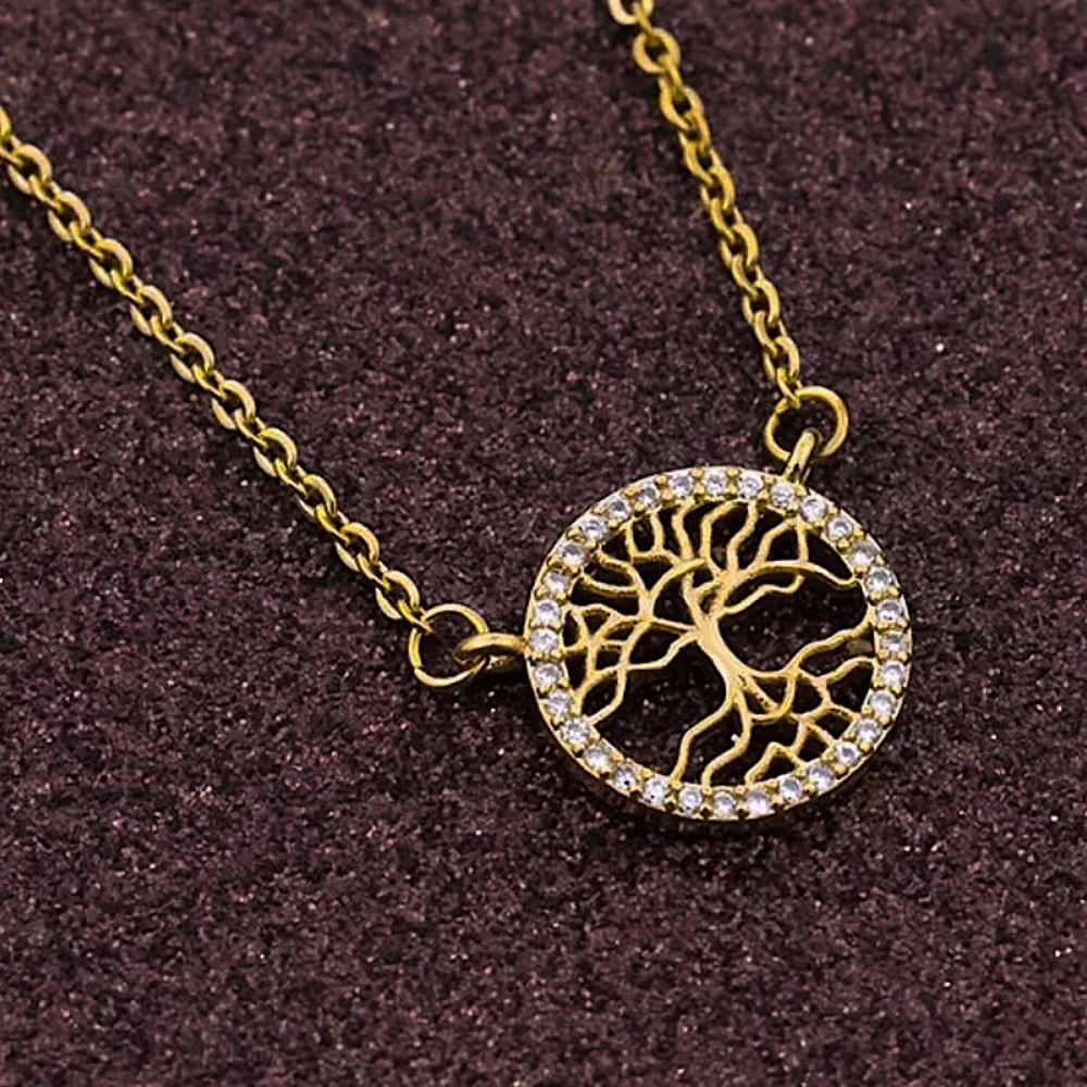 ⚜️𝟯𝟬%𝗢𝗙𝗙 𝗯𝘂𝗻𝗱𝗹𝗲𝘀 𝟯+⚜️ NEW CZ Tree of Life Charm Classic Necklace - Picture 5 of 12